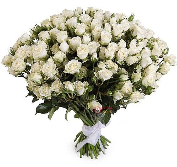 Букет 51 кустовая белая роза заказать за 14 988 руб. с доставкой
