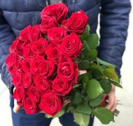 Букет цветов «25 красных роз» 50см